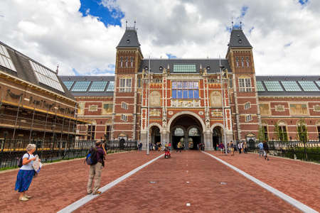 View on the renovated National state museum on the museumsquare in Amsterdam, the Netherlands  HDRのeditorial素材
