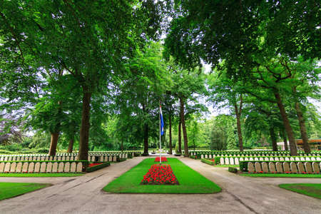 Military War Cemetery Grebbeberg near Rhenen and Wageningen in the Netherlandsのeditorial素材