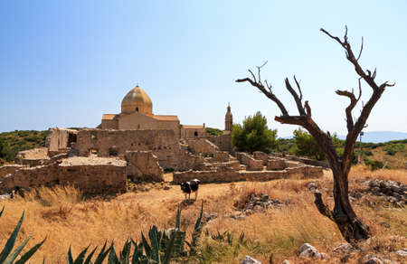 Monastery of Virgin Skopiotissas on the top of mount Skopos on the island Zakynthosの写真素材