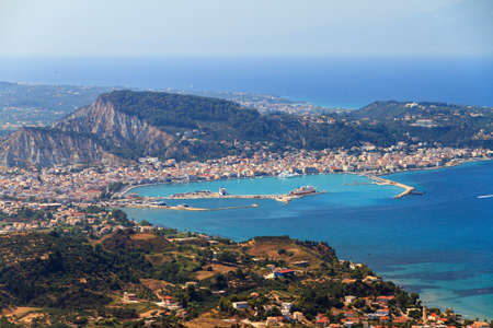 Beautiful view over Zakynthos city on the Greek island Zakynthos の写真素材