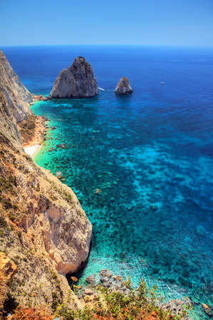 Beautiful view of the cliffs at Cape Keri on the island Zakynthos, Greece の写真素材