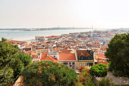 Beautiful view over the city of Lisbon, Portugal, from the castle  の写真素材