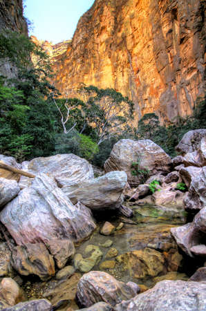 Beautiful view of a river in a canyon in Isalo national park in Madagascar  HDRの写真素材