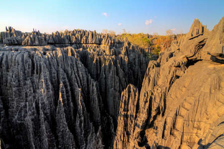 Beautiful HDR view on the unique geography at the Tsingy de Bemaraha Strict Nature Reserve in Madagascarの写真素材