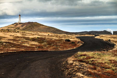 Reykjanesviti, Iceland's oldest lighthouse on the Reykjanes peninsulaの写真素材