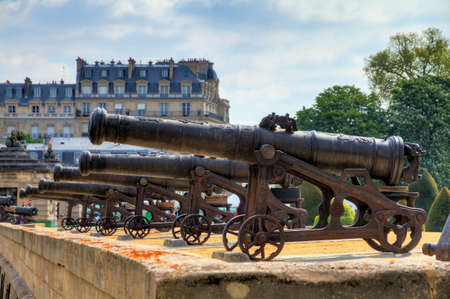 Beautiful view of the cannons at Invalides in Paris, Franceのeditorial素材
