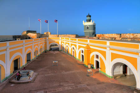 Tourist visit ancient Fort San Felipe Del Morro in San Juan, Puerto Rico, on June 10, 2014のeditorial素材