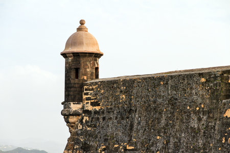 Beautiful sentry box (guerite) at fort San Felipe Del Morro in San Juan, Puerto Rico