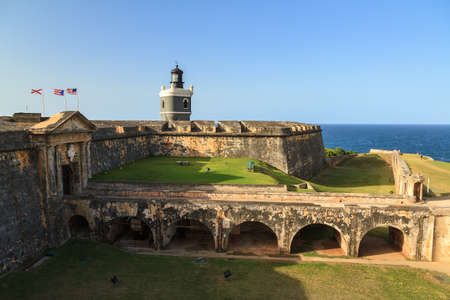 Beautiful view of fort San Felipe Del Morro in San Juan, Puerto Ricoのeditorial素材