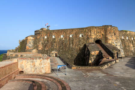 Beautiful view of fort San Felipe Del Morro in San Juan, Puerto Ricoのeditorial素材