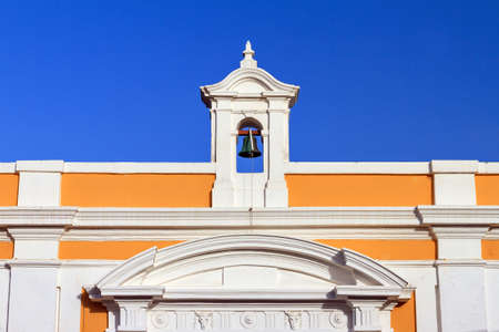 Beautiful view of the ancient bell at fort San Felipe Del Morro in San Juan, Puerto Ricoのeditorial素材