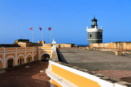 Beautiful view of fort San Felipe Del Morro in San Juan, Puerto Ricoのeditorial素材