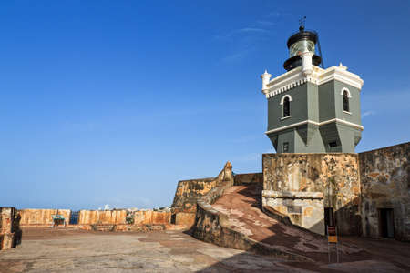 Beautiful view of fort San Felipe Del Morro in San Juan, Puerto Ricoのeditorial素材