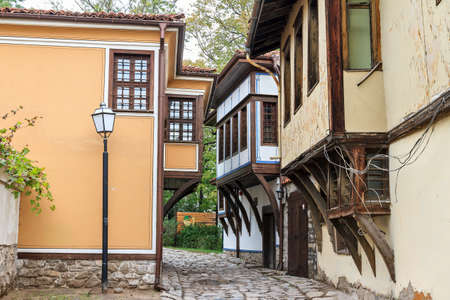 Beautiful cityscape of Plovdiv, Bulgaria, in the medieval part of the city called Old Townの写真素材