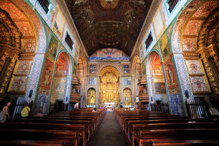 Beautiful interior of the Church of St. John the Evangelist, at Praca do Municipio in Funchal, Madeiraのeditorial素材