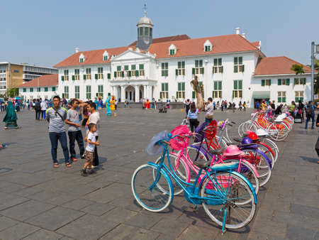 People visit the Jakarta History Museum on Fatahillah Square, Batavia Jakarta, Indonesia, on August 1, 2015のeditorial素材