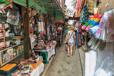 Tourists visit the old Sunda Kelapa harbor area in Jakarta, Indonesia, on August 2, 2015の写真素材