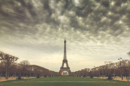 Beautiful cityscape view of the Eiffeltower in Paris, France, a popular tourist attractionの写真素材
