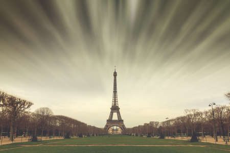 Beautiful cityscape view of the Eiffeltower in Paris, France, a popular tourist attractionの写真素材
