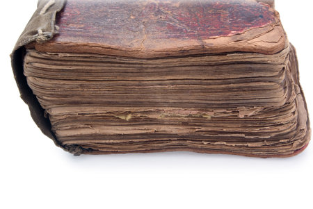 closed old book isolated over white background