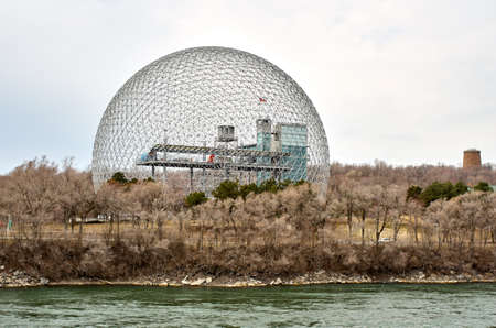 MONTREAL, CANADA - NOVEMBER 5, 2015 - Biosphere Environmental Museum in Montreal. The Biosphere is a unique and spectacular site, located at Parc Jean-Drapeau in Montreal.のeditorial素材