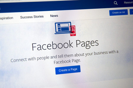 MONTREAL, CANADA - SEPTEMBER 8, 2018: Facebook pages online page. A Facebook page is a public...