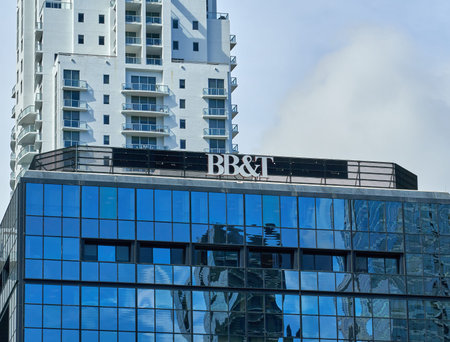 MIAMI, USA - AUGUST 22, 2018 BB and T in Miami Florida. BBT Corporation is a bank holding company