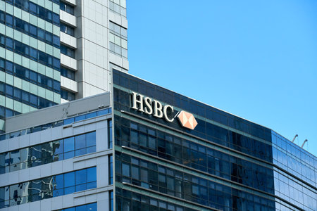 MIAMI, USA - AUGUST 22, 2018 HSBC bank in Miami Florida