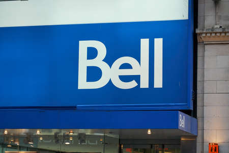 MONTREAL, CANADA - OCTOBER 4, 2018: Bell Canada office and sign. Bell Canada is one of the largest Canadian telecommunications company with its headquarter in Montreal, Canada.のeditorial素材