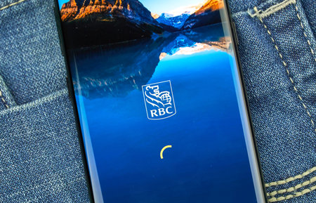 MONTREAL, CANADA - December 23, 2018: RBC android app on Samsung s8 screen. RBC Royal Bank is the...