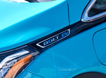 Montreal, Canada - April 4, 2020: Chevrolet Bolt EV electric car. Chevrolet is one of the most...