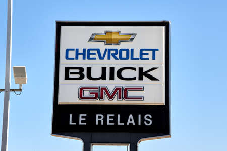 Montreal, Canada - April 4, 2020: Chevrolet Buick and GMC sign at dealership. They are most popular and recognizable automotive brands in the US. Chevrolet Buick and GMC is division of General Motorsのeditorial素材