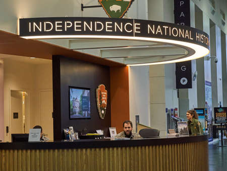 Philadelphia, USA - December 14, 2019: Independence National Park Service. Independence Visitor Center is the official visitor center of Philadelphia located in Independence National Historical Parkのeditorial素材