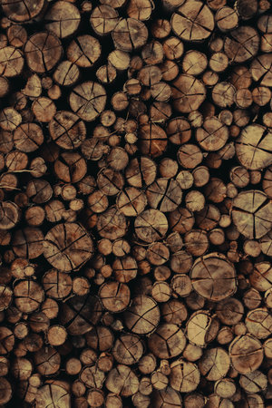 chopped wood for firewood