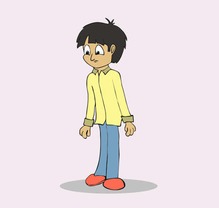Moody Teenager Cartoonのイラスト素材