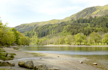 part of loch luibnig in central highlands of scotlandの写真素材