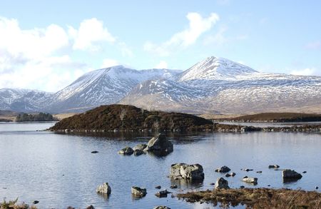 Rannoch moor little lakes and lochans in winter                               の写真素材