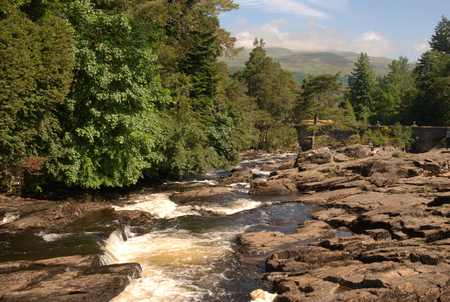 Falls of Dochart at Killin in Scotlandの写真素材