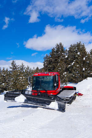 Crawler ratrack near ski-route in mountains. Turkey. Sarikamis.の写真素材