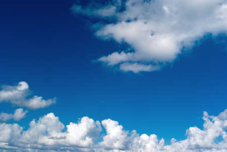 Beautiful clear blue sky and white clouds as backgroundの写真素材