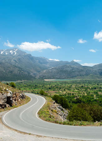 Picturesque road from Lasithi Plateau. Crete. Greeceの写真素材