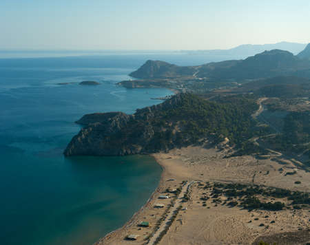 Archangelos bay and seaside view  Rhodes  Greeceの写真素材