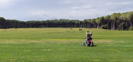 Golf training field for beginners in golf clubの写真素材