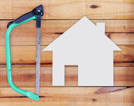 Selection of tools in the shape of a house 