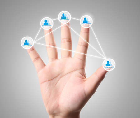 Man and woman hands ,social  networkの写真素材