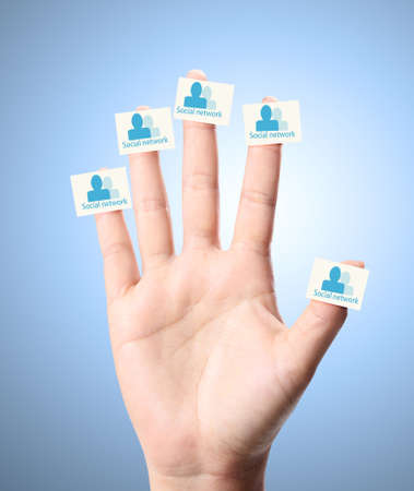 Man and woman hands ,social  networkの写真素材