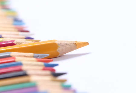 Colour pencils isolated on white background の写真素材