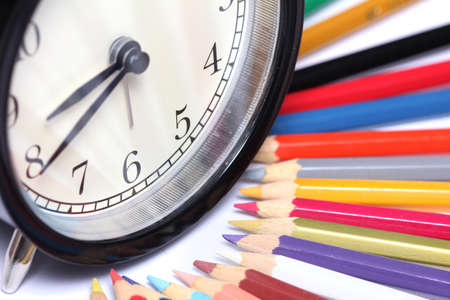 Colour pencils on white backgroundの写真素材