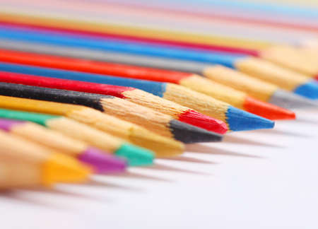 Colour pencils isolated on white backgroundの写真素材