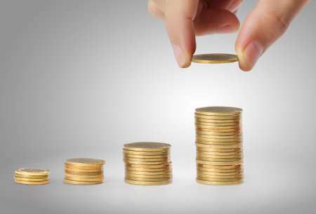 Hand put coin to money ,Business idea 